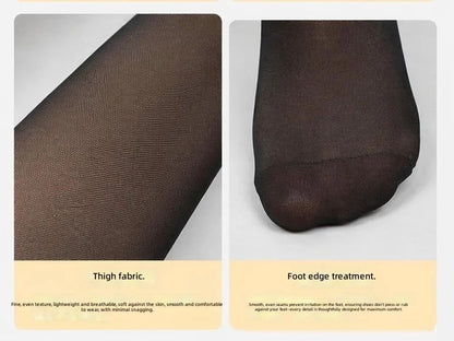 Fleece-Lined Sheer-Look Thermal Stockings