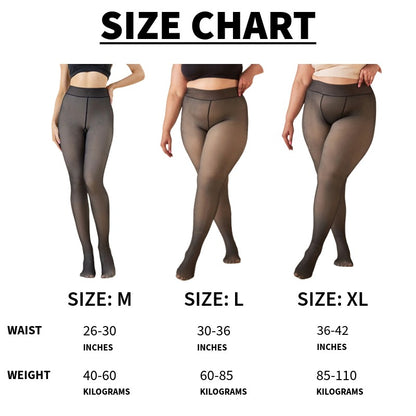 Fleece-Lined Sheer-Look Thermal Stockings