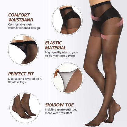 Sheer Pantyhose Stockings – Pack of 2 Pairs